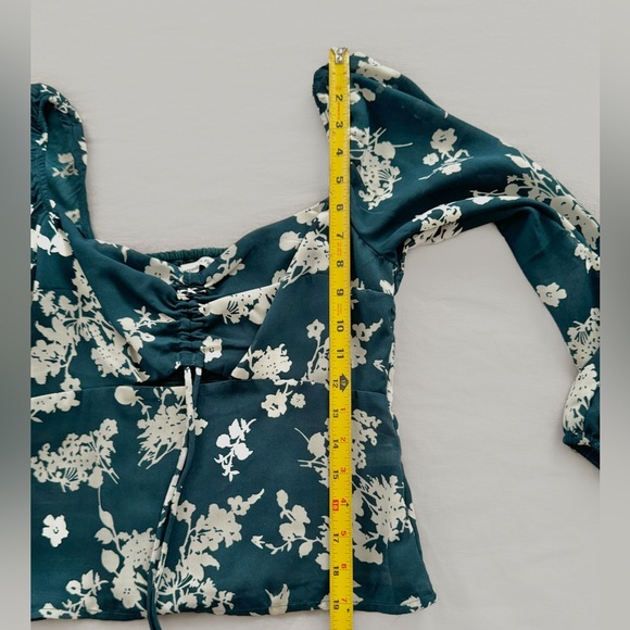 ABERCROMBIE & FITCH Green Floral Peasant Blouse XS - brand new never worn - Picture 7 of 8